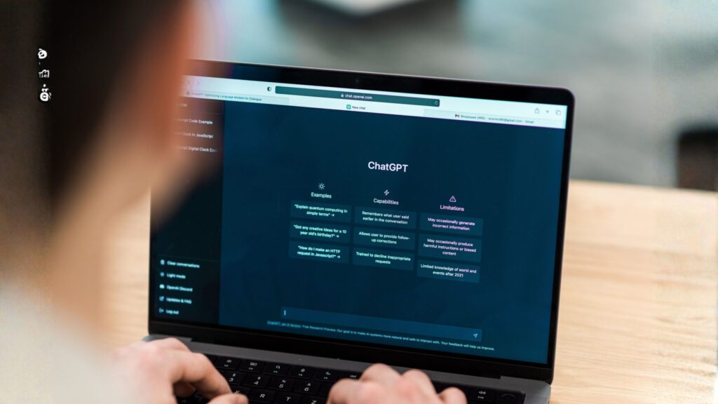 Opened Ai Chat Laptop
