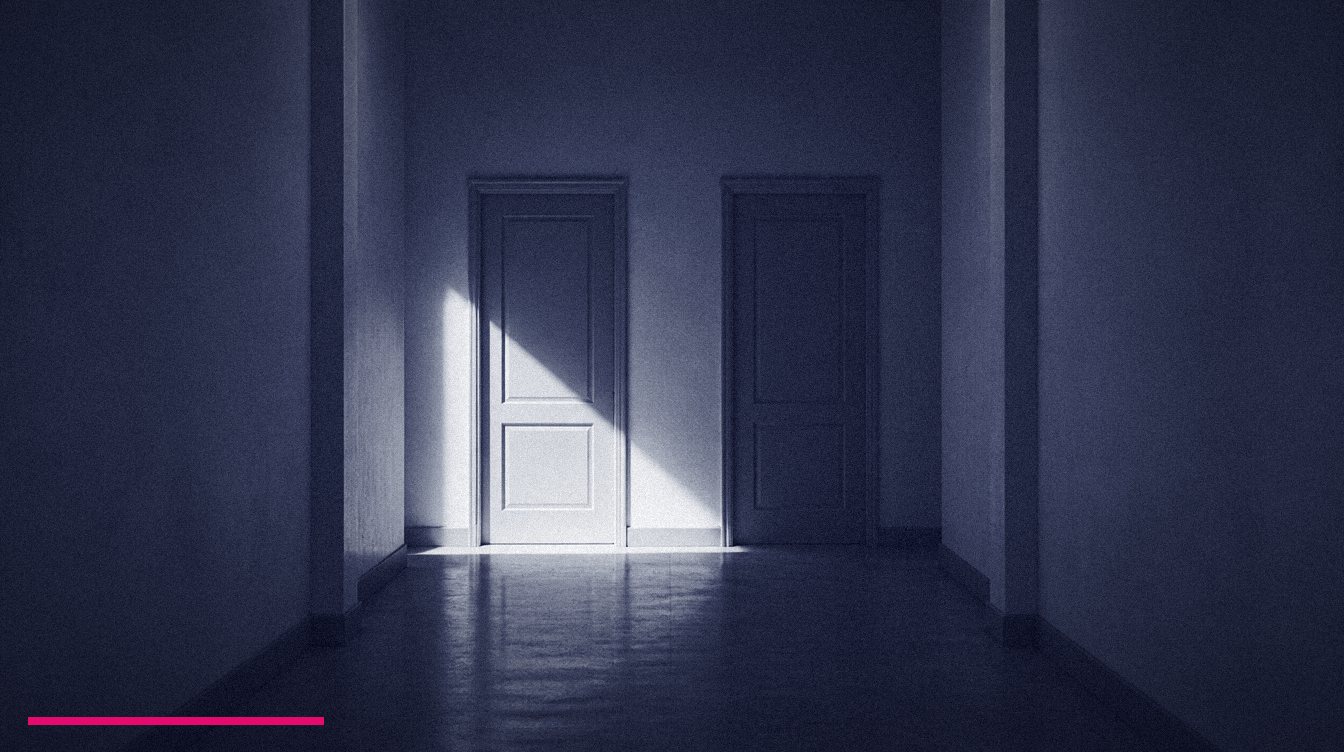 Fractional Cmo Training: What It Covers And What It Misses 6 A Bare Corridor Ending In Two Identical Closed Doors, One Lit By A Hard Shaft Of Daylight And One In Shadow, Standing For Two Readers Arriving At The Same Search
