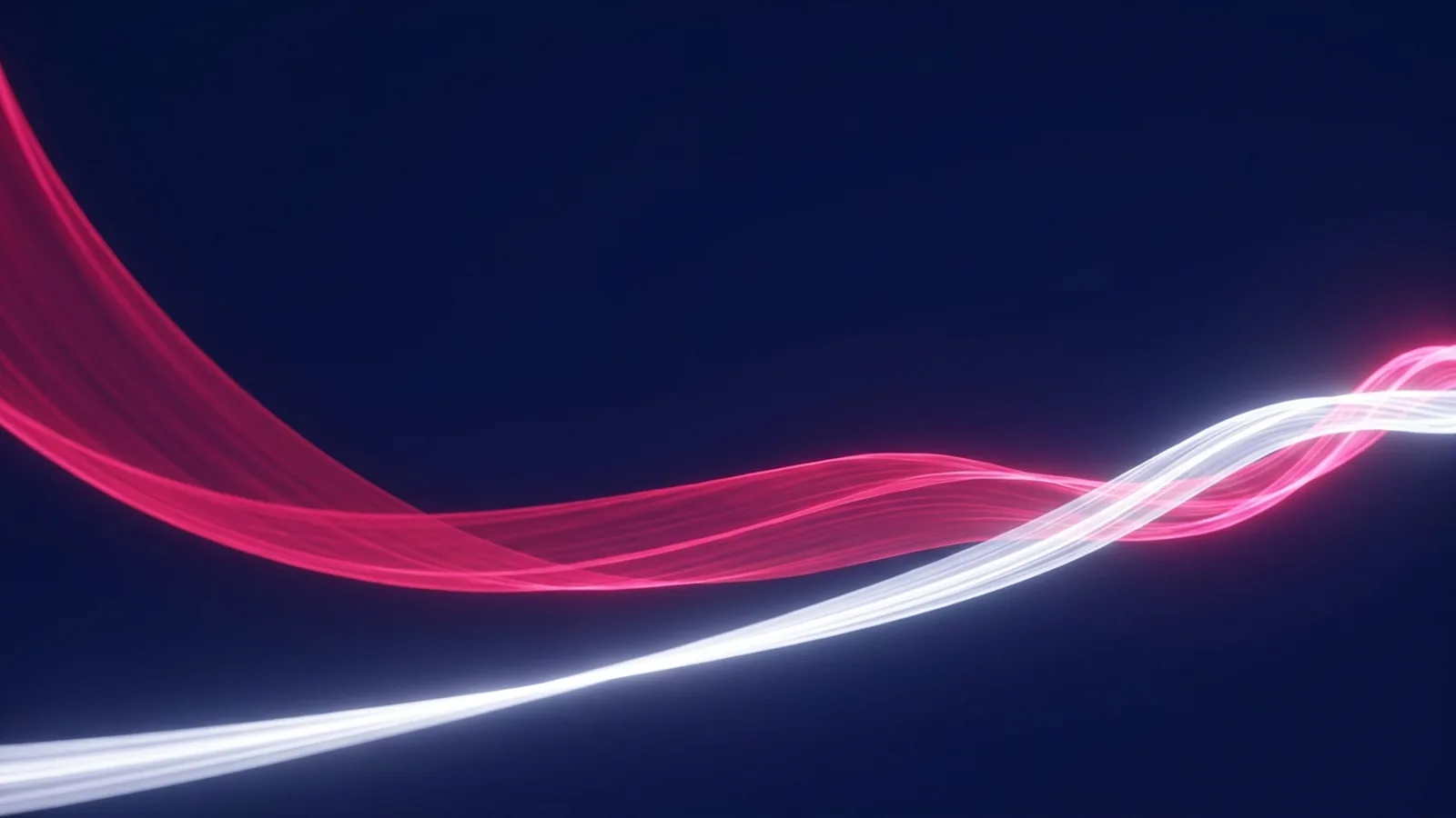 Two Light Streams, One Magenta And One White, Converging Into A Single Beam On Navy, Representing Brand And Performance Marketing Working Together