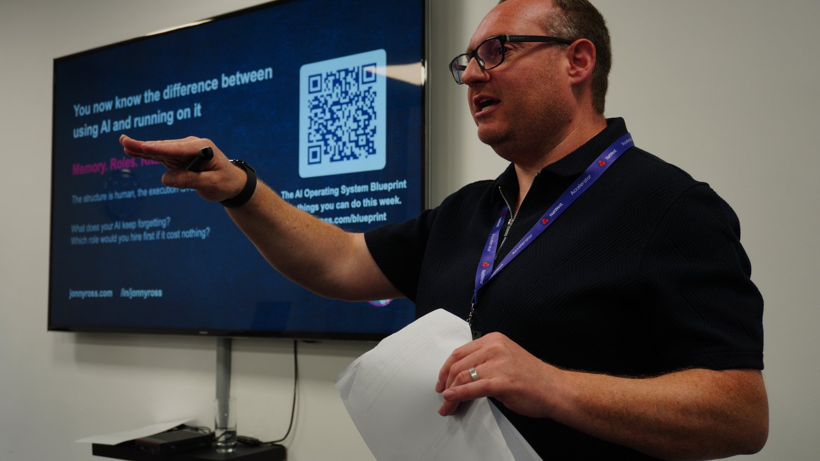 Jonny Ross Presenting At Natwest Accelerator Leeds During His Leeds Digital Festival Talk On Running A Business On Ai