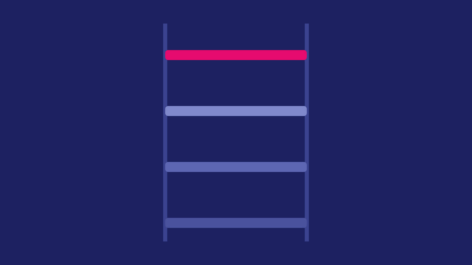 A Four-Rung Ladder On Navy, The Top Rung Highlighted In Magenta